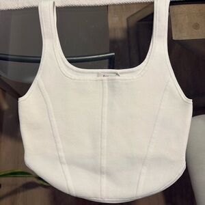 Aritzia- Babaton White Sculpt Knit Bustier